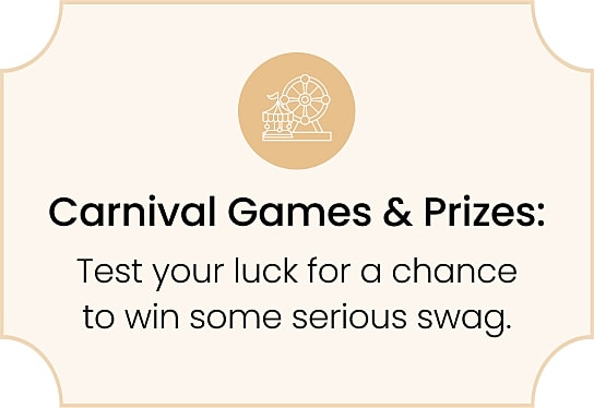 Carnival games and prizes for fun and luck.