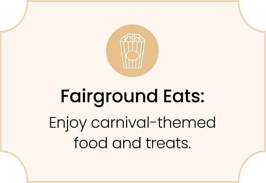 Fairground eats featuring carnival-themed food and treats